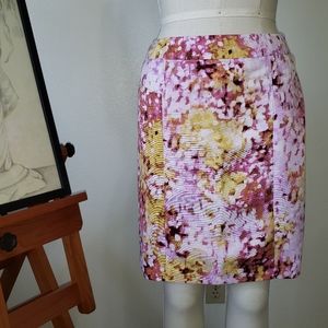 ANN TAYLOR LOFT abstract floral print pencil skirt